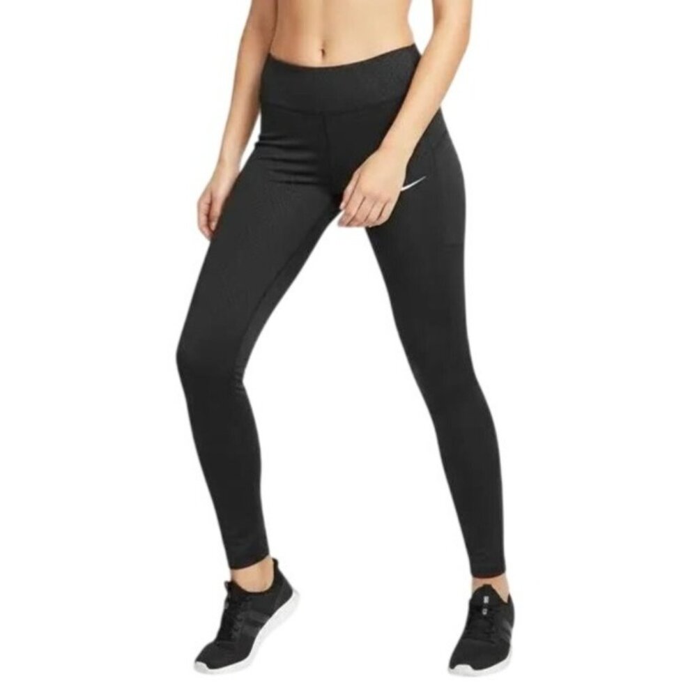 NIKE Dri-Fit Women's Activewear Black Pattern‎ Yoga Leggings Size Small